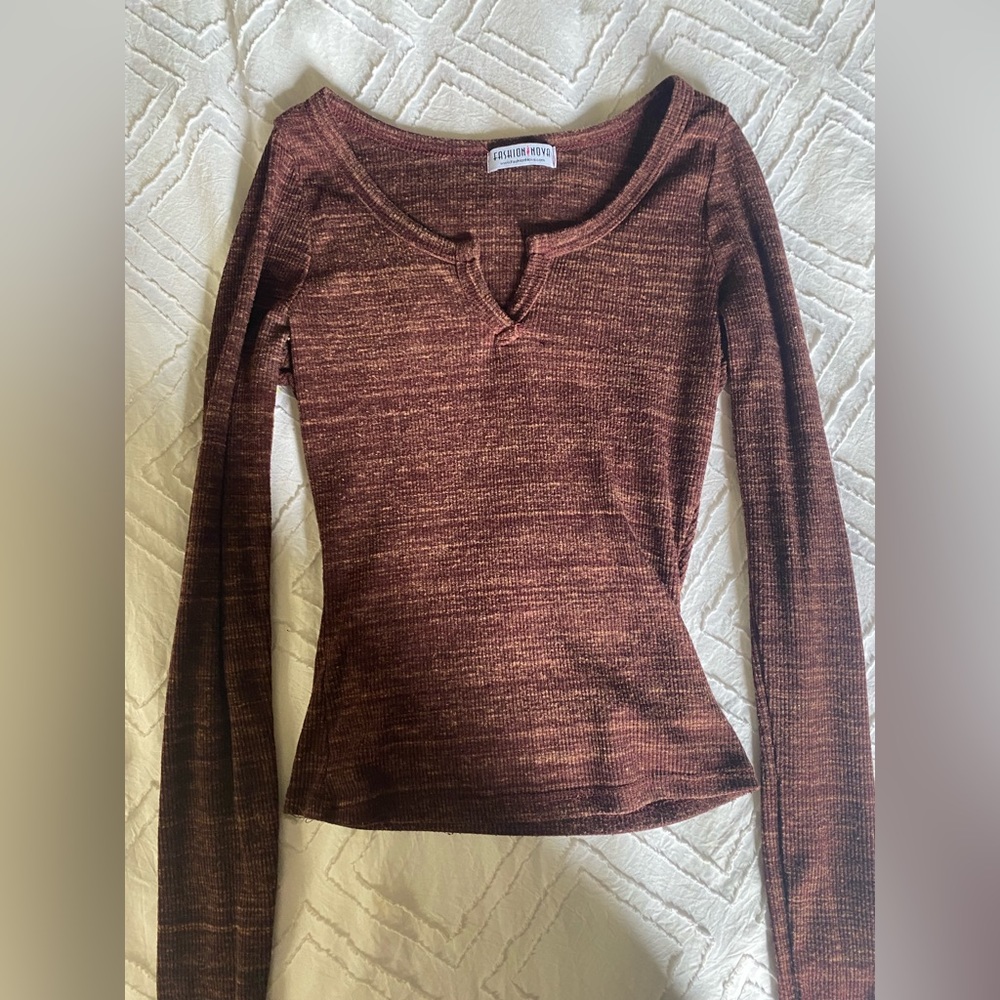 Fashion nova long sleeve fitted shirt